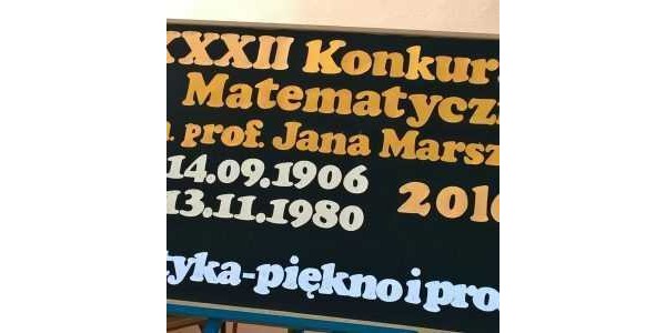 Matematyczne zmagania w  ramach Konkursu Matematycznego im. prof. J. Marszała